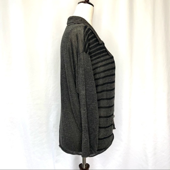 Free People linen blend semi sheer sweater blazer - Picture 2 of 11